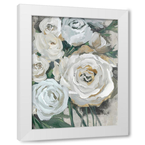 White Bouquet of Florals II White Modern Wood Framed Art Print by Aria K