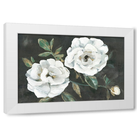 White Blooms White Modern Wood Framed Art Print by Aria K