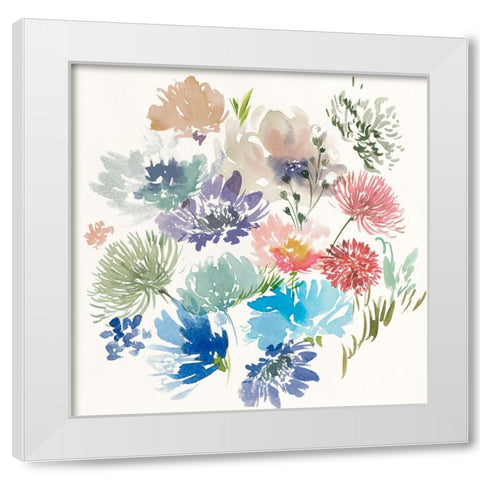 A Floral Flourish II White Modern Wood Framed Art Print by Aria K