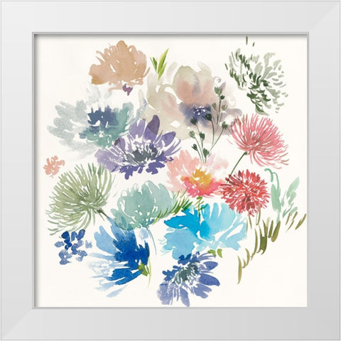 A Floral Flourish II White Modern Wood Framed Art Print by Aria K