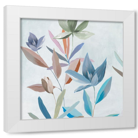 Joyful Blooms I White Modern Wood Framed Art Print by Aria K
