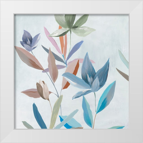 Joyful Blooms I White Modern Wood Framed Art Print by Aria K