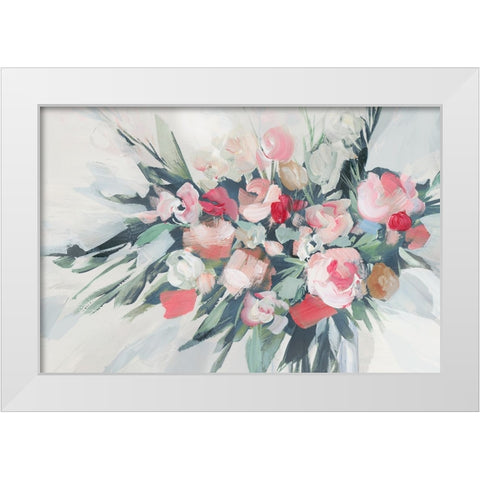 Bouquet of Joy White Modern Wood Framed Art Print by Aria K
