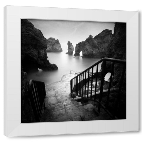 Rocky Beach White Modern Wood Framed Art Print by Praxis Studio