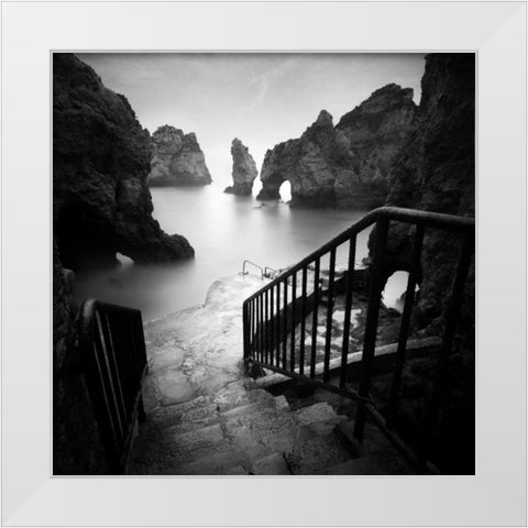 Rocky Beach White Modern Wood Framed Art Print by Praxis Studio