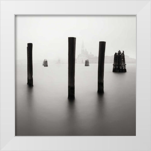 Venice Old Pier II White Modern Wood Framed Art Print by Praxis Studio