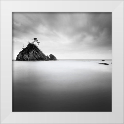 Rocky Island White Modern Wood Framed Art Print by Praxis Studio