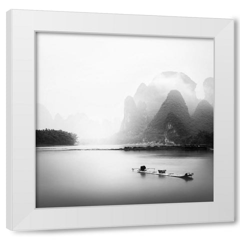 Li River I White Modern Wood Framed Art Print by Praxis Studio