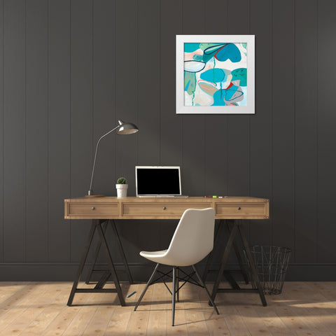Indigo Atmosphere  White Modern Wood Framed Art Print by Rosa, Diana