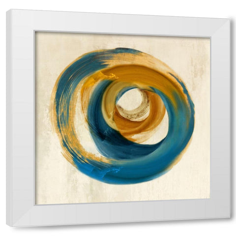 Blue Circle  White Modern Wood Framed Art Print by Peal, Emma
