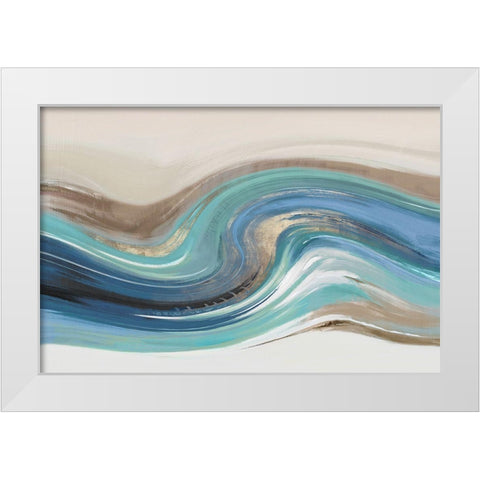 Blue Elements II White Modern Wood Framed Art Print by Peal, Emma