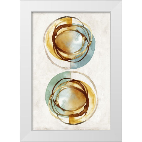 Double Circles  White Modern Wood Framed Art Print by Peal, Emma