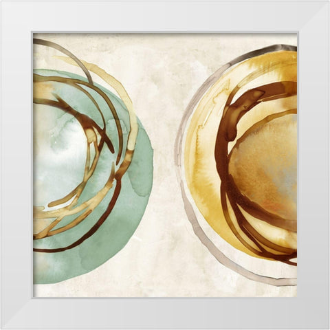 Two Circles  White Modern Wood Framed Art Print by Peal, Emma