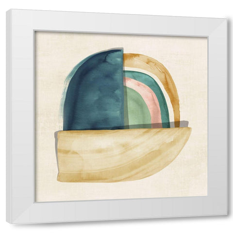 Shape Form I  White Modern Wood Framed Art Print by Peal, Emma