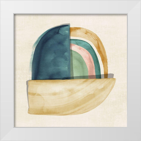Shape Form I  White Modern Wood Framed Art Print by Peal, Emma