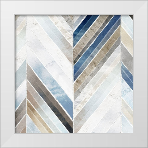Straight Herringbone White Modern Wood Framed Art Print by Peal, Emma
