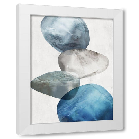 Flow of Blue II White Modern Wood Framed Art Print by Peal, Emma