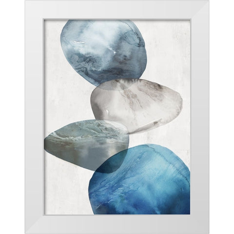 Flow of Blue II White Modern Wood Framed Art Print by Peal, Emma