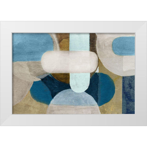 Hues of Indgio I  White Modern Wood Framed Art Print by Pattinian, Merri