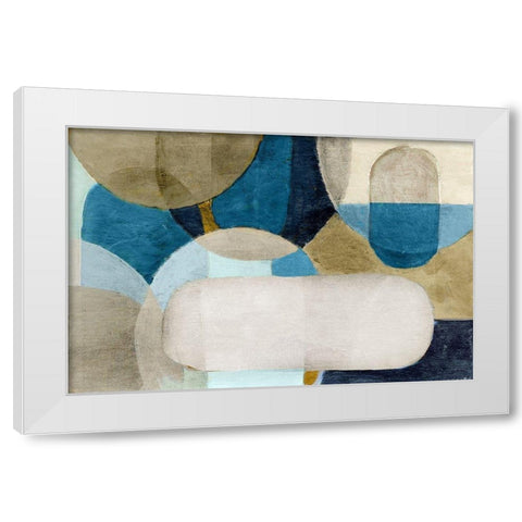 Hues of Indgio II White Modern Wood Framed Art Print by Pattinian, Merri