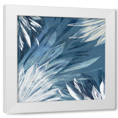 Small Blue Palms I  White Modern Wood Framed Art Print by Black, Alex
