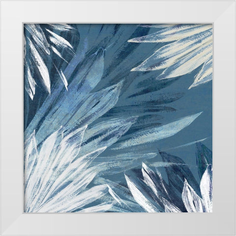 Small Blue Palms I  White Modern Wood Framed Art Print by Black, Alex
