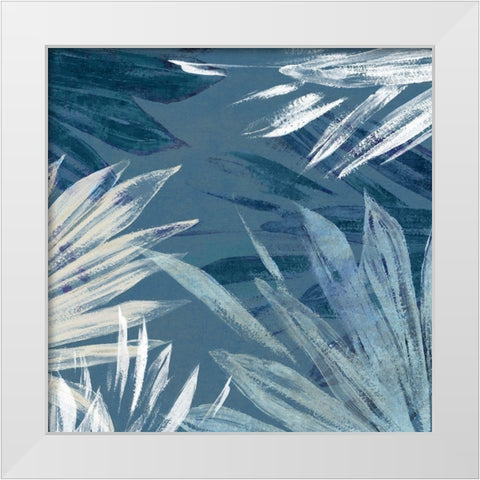 Small Blue Palms II White Modern Wood Framed Art Print by Black, Alex