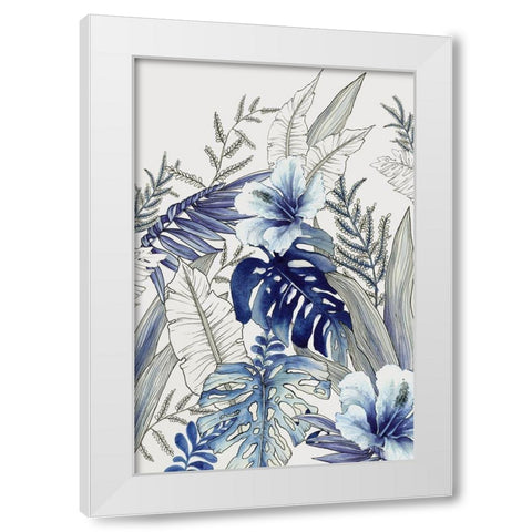 Blue Tropical Forest I  White Modern Wood Framed Art Print by Black, Alex