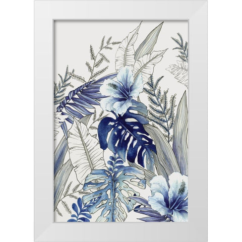 Blue Tropical Forest I  White Modern Wood Framed Art Print by Black, Alex
