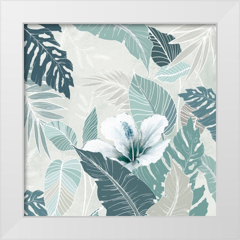 Teal Tropics I  White Modern Wood Framed Art Print by Black, Alex