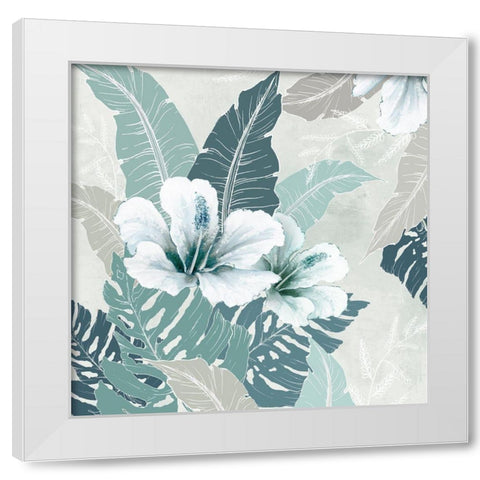 Teal Tropics II  White Modern Wood Framed Art Print by Black, Alex
