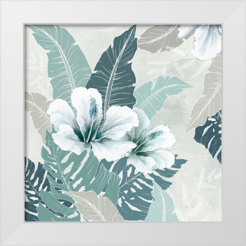 Teal Tropics II  White Modern Wood Framed Art Print by Black, Alex