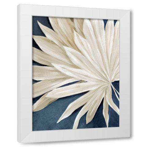 Blue Dry Palms I  White Modern Wood Framed Art Print by Black, Alex