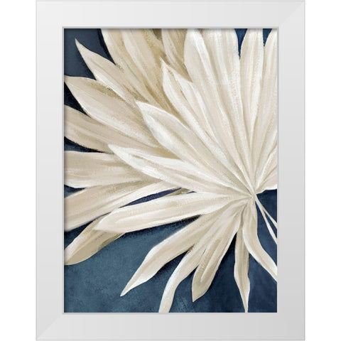 Blue Dry Palms I  White Modern Wood Framed Art Print by Black, Alex