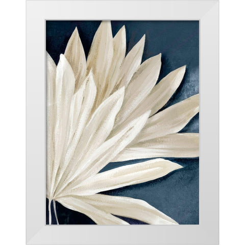 Blue Dry Palms II White Modern Wood Framed Art Print by Black, Alex