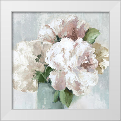 Rustic Pink Florals White Modern Wood Framed Art Print by Black, Alex