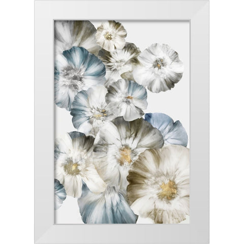 Azure Florals White Modern Wood Framed Art Print by Black, Alex