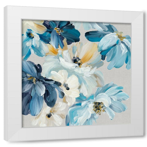 Symphony of Blues I White Modern Wood Framed Art Print by Black, Alex