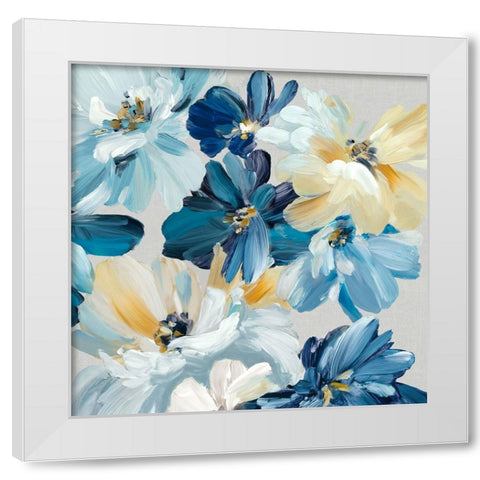 Symphony of Blues II White Modern Wood Framed Art Print by Black, Alex