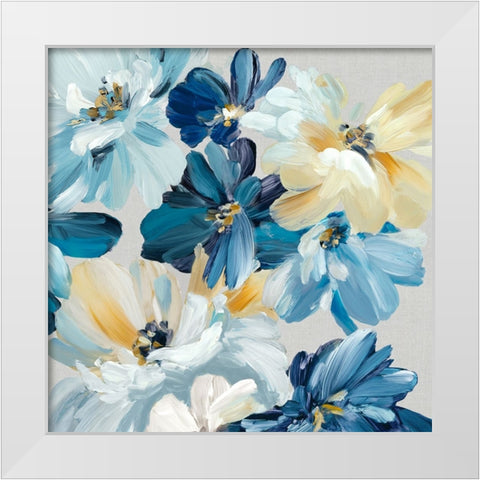 Symphony of Blues II White Modern Wood Framed Art Print by Black, Alex