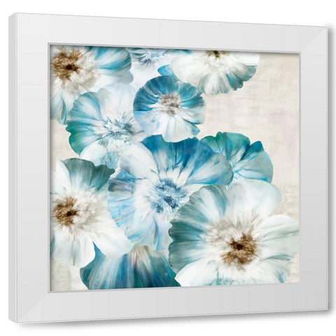Blue Blossom Bliss White Modern Wood Framed Art Print by Black, Alex