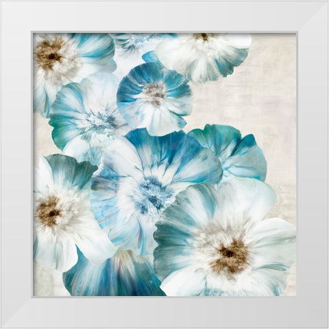 Blue Blossom Bliss White Modern Wood Framed Art Print by Black, Alex