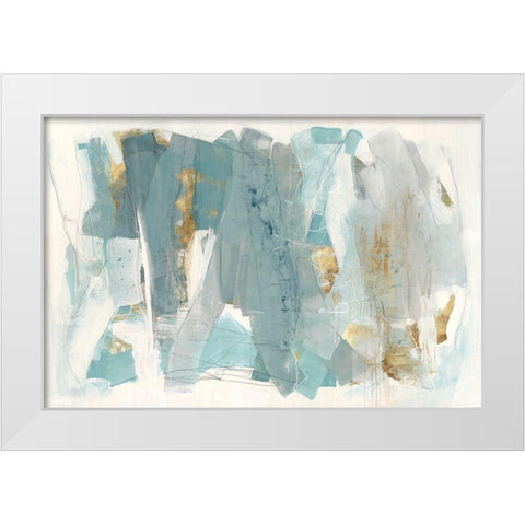 Blue Glaze  White Modern Wood Framed Art Print by Rowan, Grace