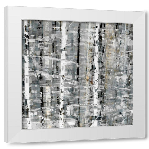 Birch Perspective Grey I White Modern Wood Framed Art Print by Bingham, John