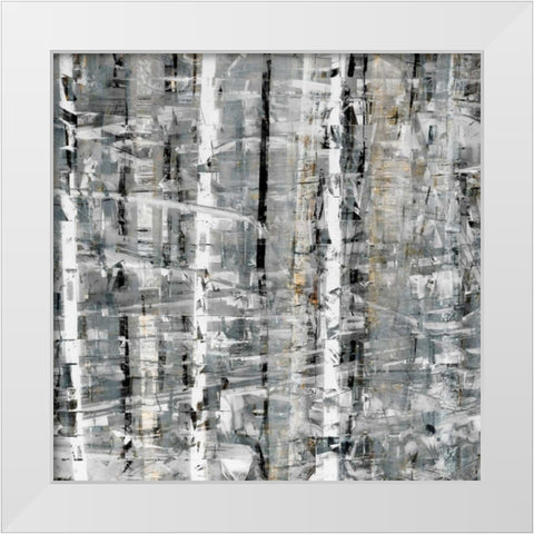 Birch Perspective Grey I White Modern Wood Framed Art Print by Bingham, John