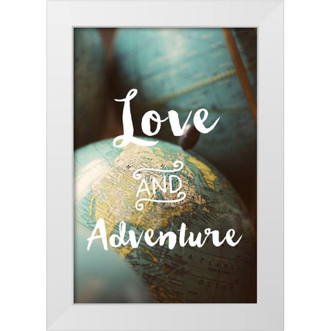 Love and Adventure White Modern Wood Framed Art Print by Bock, Alicia