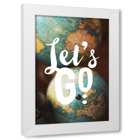 Lets Go on an Adventure White Modern Wood Framed Art Print by Bock, Alicia