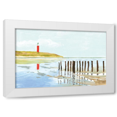 Lighthouse Coast White Modern Wood Framed Art Print by Errico and Slyp