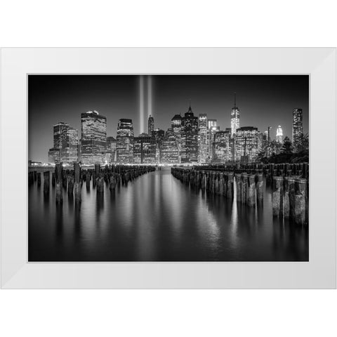 Tribute to NYC White Modern Wood Framed Art Print by Berk