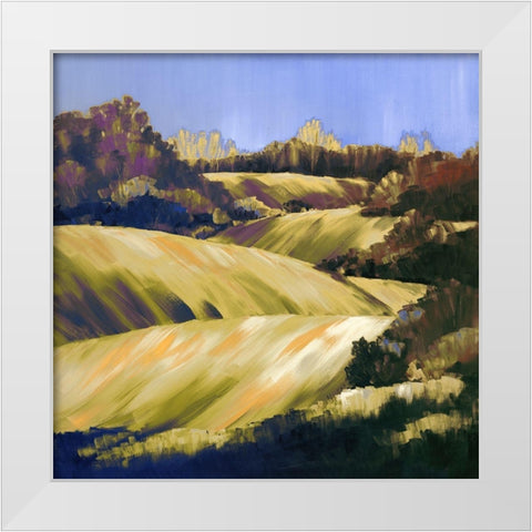 Across the Fields II White Modern Wood Framed Art Print by Broome, Marianne